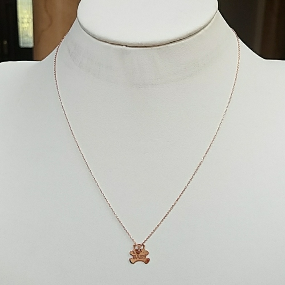 Rose Gold Plated BABY 2pc set Necklace. - Picture 4 of 7